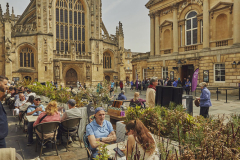 Bath Abbey and the Roman Baths, Bath, Great Britain.