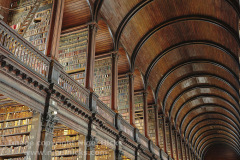 The Long Room in the library of Trinity College, Dublin, Ireland.