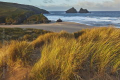 Sand dunes at Holywell, near Newquay, Cornwall, Great Britain.