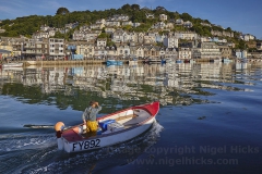 Looe in early morning sunlight.