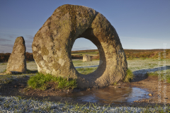 Men-an-Tol at sunrise, near Penzance, Cornwall, Great Britain.