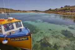 An inter-island ferry at St Agnes, Isles of Scilly.
