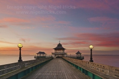 Clevedon Pier at dusk, Clevedon, Somerset, Great Britain.