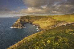 Entrance to Boscastle Harbour, seen from Willapark, Boscastle, Cornwall, Great Britain.
