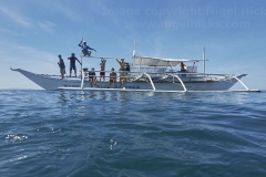 Looking for whale sharks, off Donsol, Sorsogon, Luzon, Philippines.
