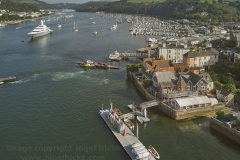 A view of the River Dart at Dartmouth and Kingswear, Devon, Great Britain.