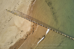 Aerial view of the estuary of the River Exe, seen from above Dawlish Warren, Devon, Great Britain.