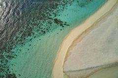 Drone view of Havodda Island, Gaafu Dhaalu atoll, in the far south of the Maldives, Indian Ocean.