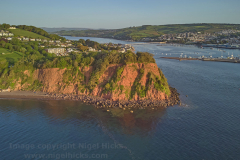The mouth of the River Teign at Teignmouth and Shaldon, Devon, Great Britain.