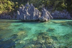 Inside Green Lagoon, on the west coast of Coron Island, Calamian Islands, Palawan, Philippines.