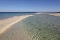 Sand bar along the beach at Santa Fe, Bantayan Island, Cebu, Philippines.