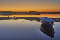 Sunset over the Exe estuary, at Exmouth, Devon, Great Britain.