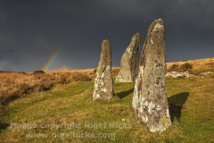 Scorhill stone circle, Scorhill Down, Dartmoor National Park, Devon, Great Britain.